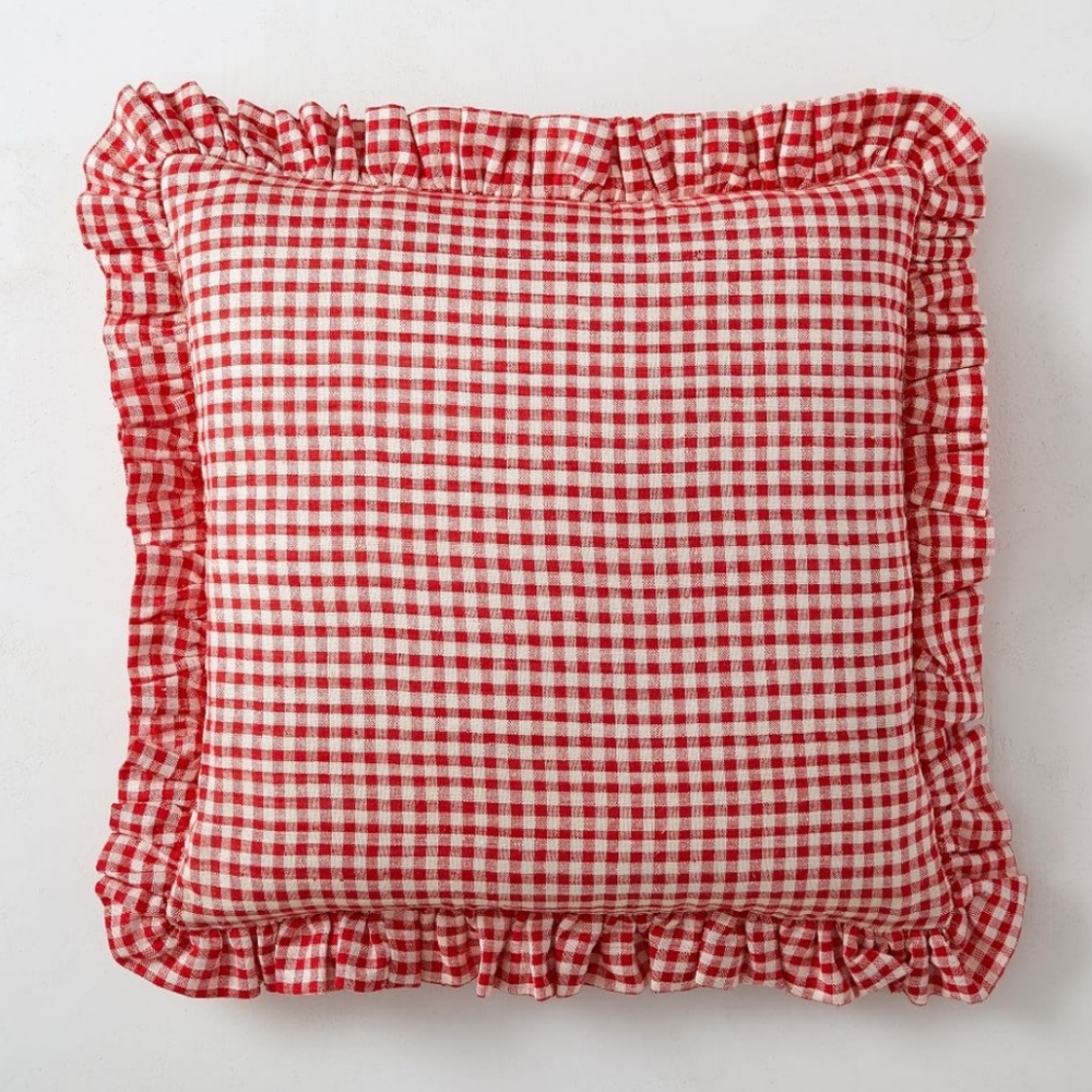 Heather Taylor Red Gingham 20x20 Throw Pillow Covers
